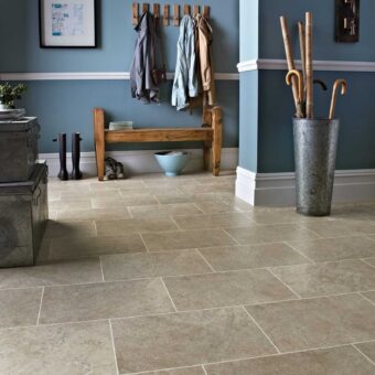 View of ST13 Portland Stone luxury vinyl tile by Karndean