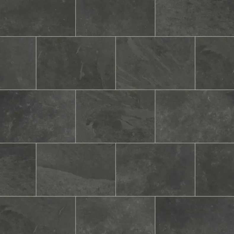 View of ST15 Black Riven Slate luxury vinyl tile by Karndean