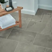 View of ST16 Grey Riven Slate luxury vinyl tile by Karndean