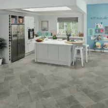 View of ST16 Grey Riven Slate luxury vinyl tile by Karndean