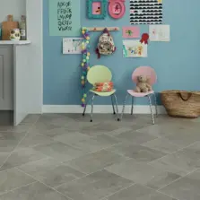 View of ST16 Grey Riven Slate luxury vinyl tile by Karndean