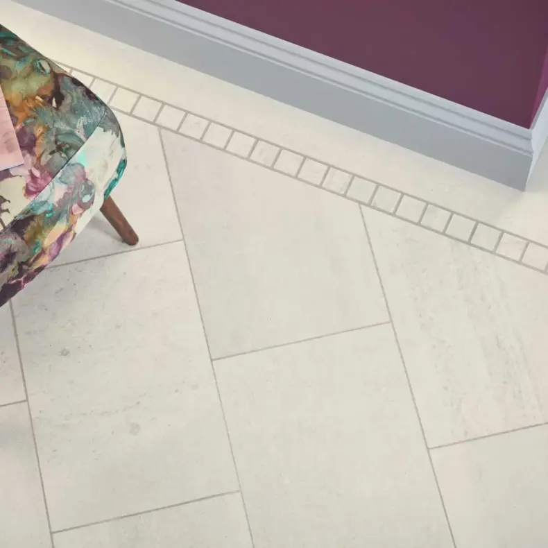 View of ST17 Honed Oyster Slate luxury vinyl tile by Karndean