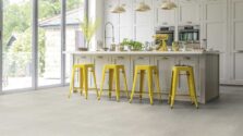 View of ST21 Dove Grey Concrete luxury vinyl tile by Karndean