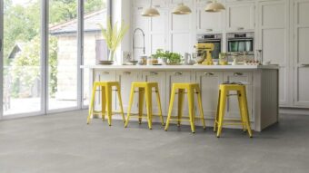 View of ST22 Smoked Concrete luxury vinyl tile by Karndean