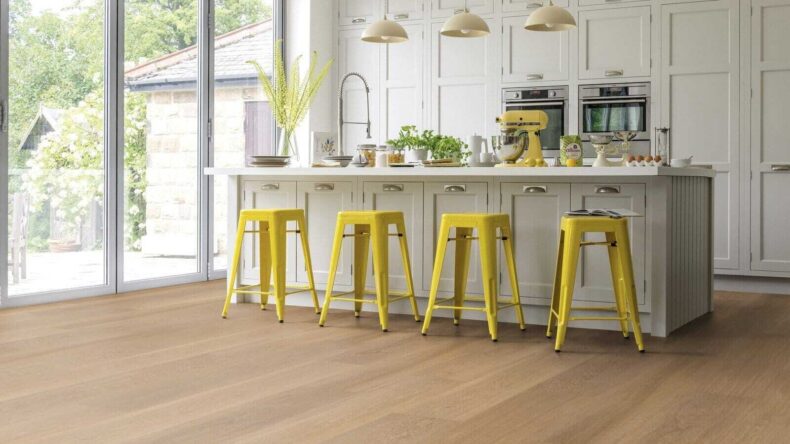 View of VGW121T Warm Brushed Oak luxury vinyl tile by Karndean