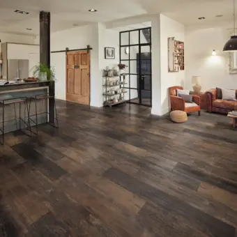 View of VGW123T Salvaged Barnwood luxury vinyl tile by Karndean
