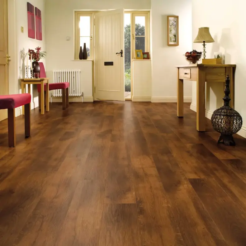 View of VGW70T Smoked Oak luxury vinyl tile by Karndean
