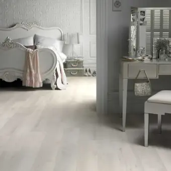 View of VGW80T White Washed Oak luxury vinyl tile by Karndean