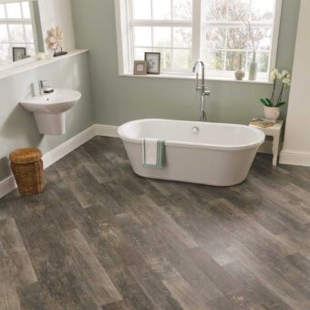 View of VGW99T Reclaimed Redwood luxury vinyl tile by Karndean