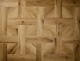 View of Old English Oak (Basketweave) luxury vinyl tile by Textures LVT