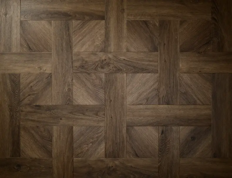 View of Tudor Oak (Basketweave) luxury vinyl tile by Textures LVT