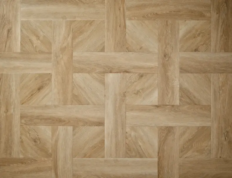 View of Washed Oak (Basketweave) luxury vinyl tile by Textures LVT