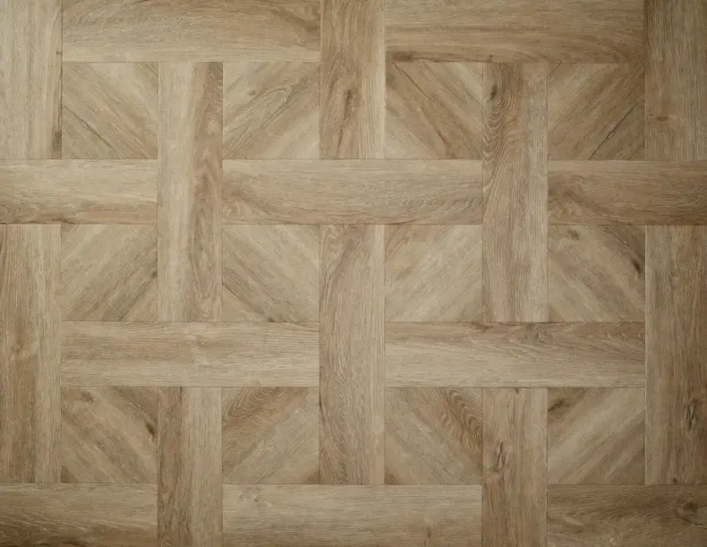 View of Weathered Oak (Basketweave) luxury vinyl tile by Textures LVT