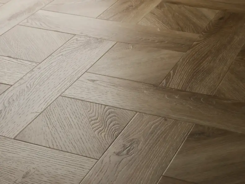View of Weathered Oak (Basketweave) luxury vinyl tile by Textures LVT