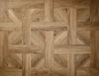 View of Distressed Oak (Basketweave) luxury vinyl tile by Textures LVT