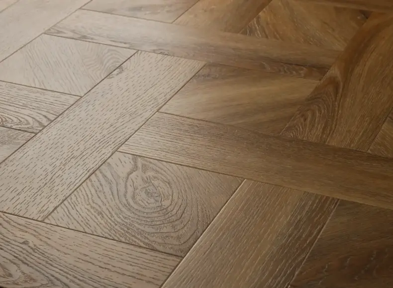 View of Distressed Oak (Basketweave) luxury vinyl tile by Textures LVT