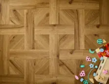 View of Honey Oak (Basketweave) luxury vinyl tile by Textures LVT