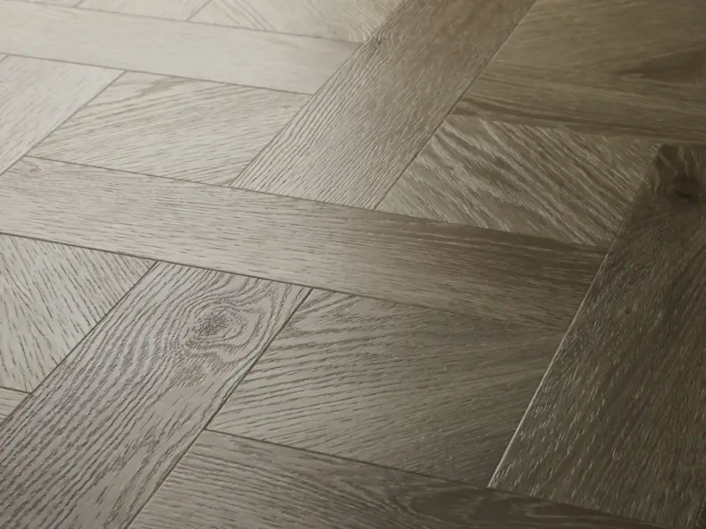 View of Ash (Basketweave) luxury vinyl tile by Textures LVT