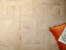 View of Blonde Oak (Basketweave) luxury vinyl tile by Textures LVT