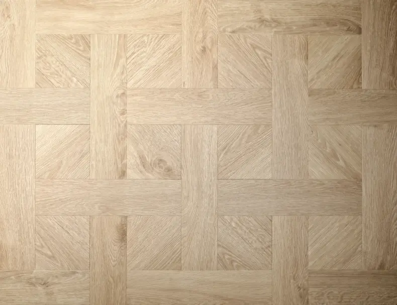 View of Blonde Oak (Basketweave) luxury vinyl tile by Textures LVT