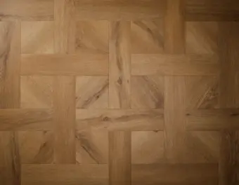 View of Traditional Oak (Basketweave) luxury vinyl tile by Textures LVT