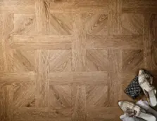 View of Cottage Oak (Basketweave) luxury vinyl tile by Textures LVT