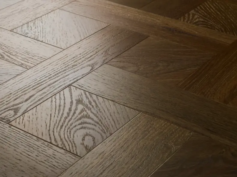 View of Aged Oak (Basketweave) luxury vinyl tile by Textures LVT