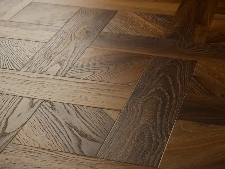View of Warm Walnut (Basketweave) luxury vinyl tile by Textures LVT