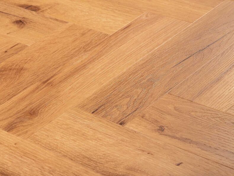 View of Old English Oak (Herringbone) luxury vinyl tile by Textures LVT