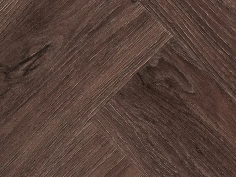View of Tudor Oak (Herringbone) luxury vinyl tile by Textures LVT