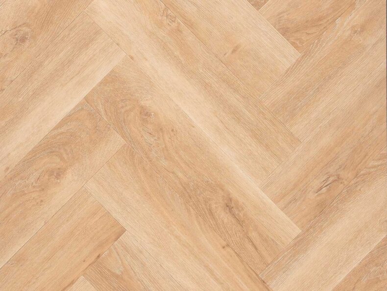 View of Washed Oak (Herringbone) luxury vinyl tile by Textures LVT