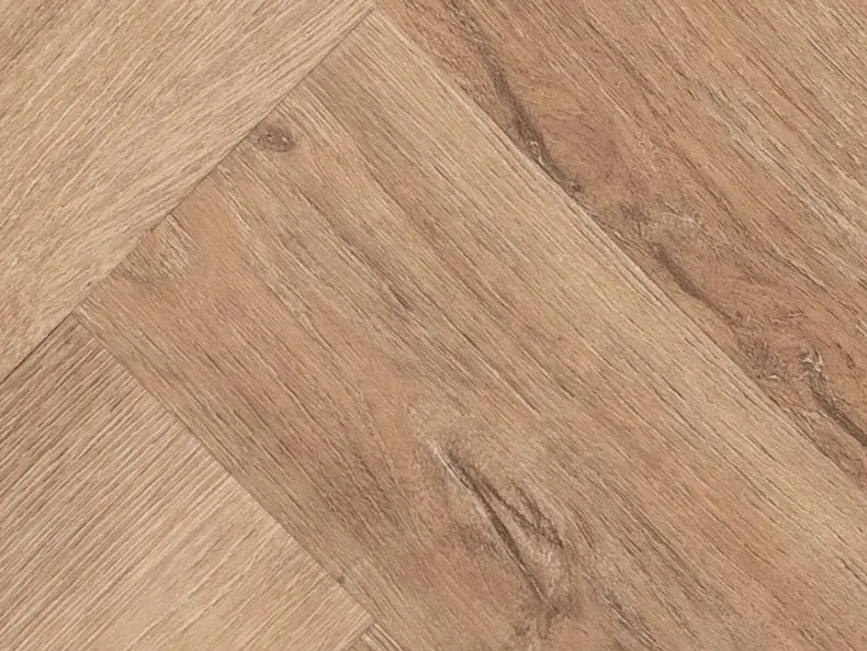 View of Weathered Oak (Herringbone) luxury vinyl tile by Textures LVT