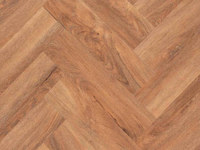 View of Distressed Oak (Herringbone) luxury vinyl tile by Textures LVT