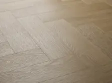 View of Blonde Oak (Herringbone) luxury vinyl tile by Textures LVT