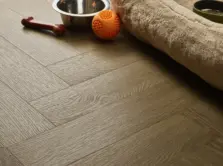 View of Country Oak (Herringbone) luxury vinyl tile by Textures LVT