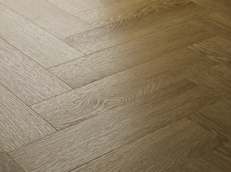 View of Country Oak (Herringbone) luxury vinyl tile by Textures LVT