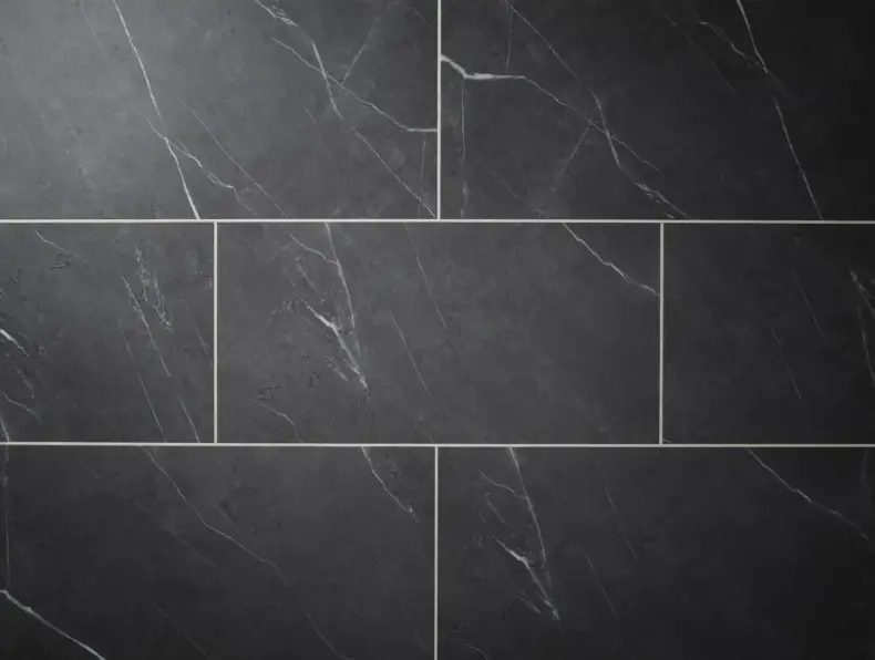 View of Carrera Dark (Stone) luxury vinyl tile by Textures LVT