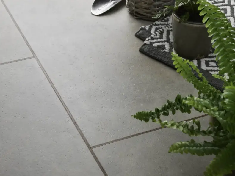 View of Grey Stone (Stone) luxury vinyl tile by Textures LVT
