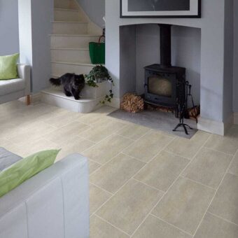 View of Organic Limestone 3555 luxury vinyl tile by Cavalio