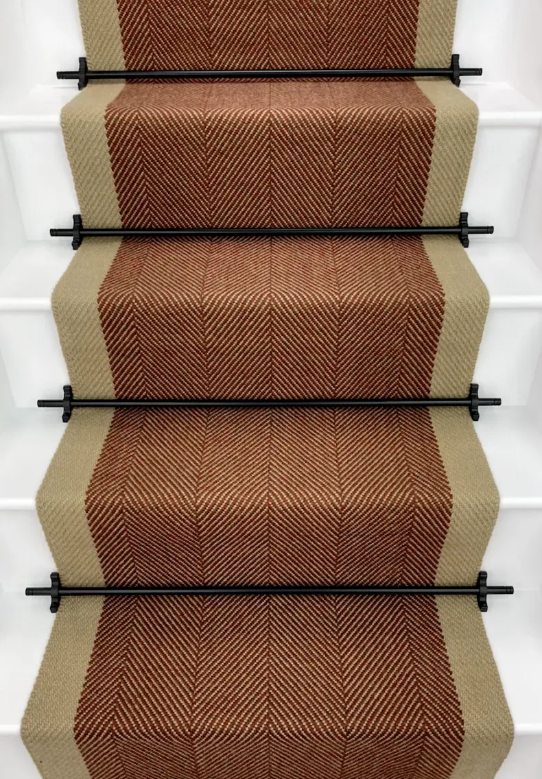 Ingram - Rust stair runner by Off The Loom
