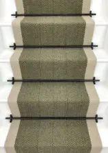 Ingram - Moss Green stair runner by Off The Loom