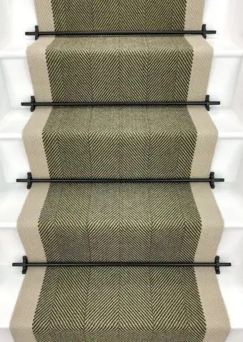 Ingram - Moss Green stair runner by Off The Loom