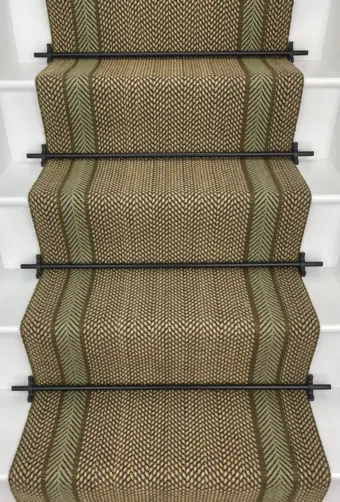 Hebburn - Olive stair runner by Off The Loom