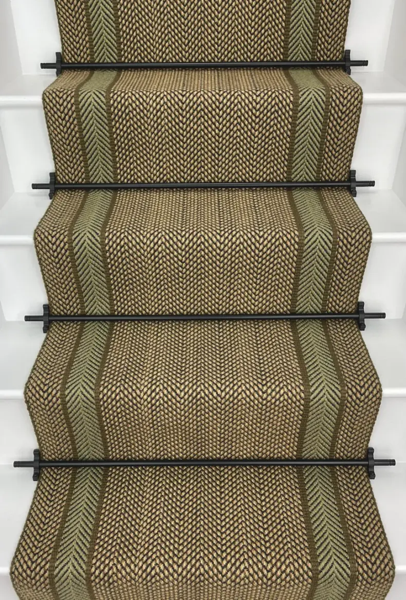Hebburn - Olive stair runner by Off The Loom