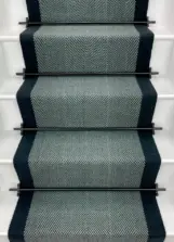 Ingram - Vintage Blue stair runner by Off The Loom