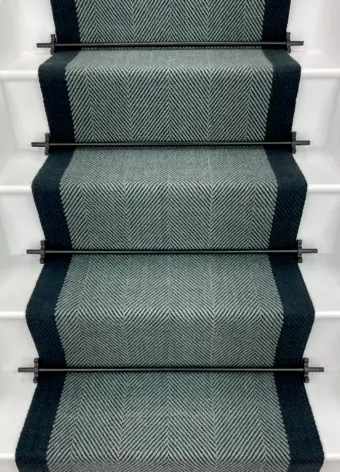 Ingram - Vintage Blue stair runner by Off The Loom