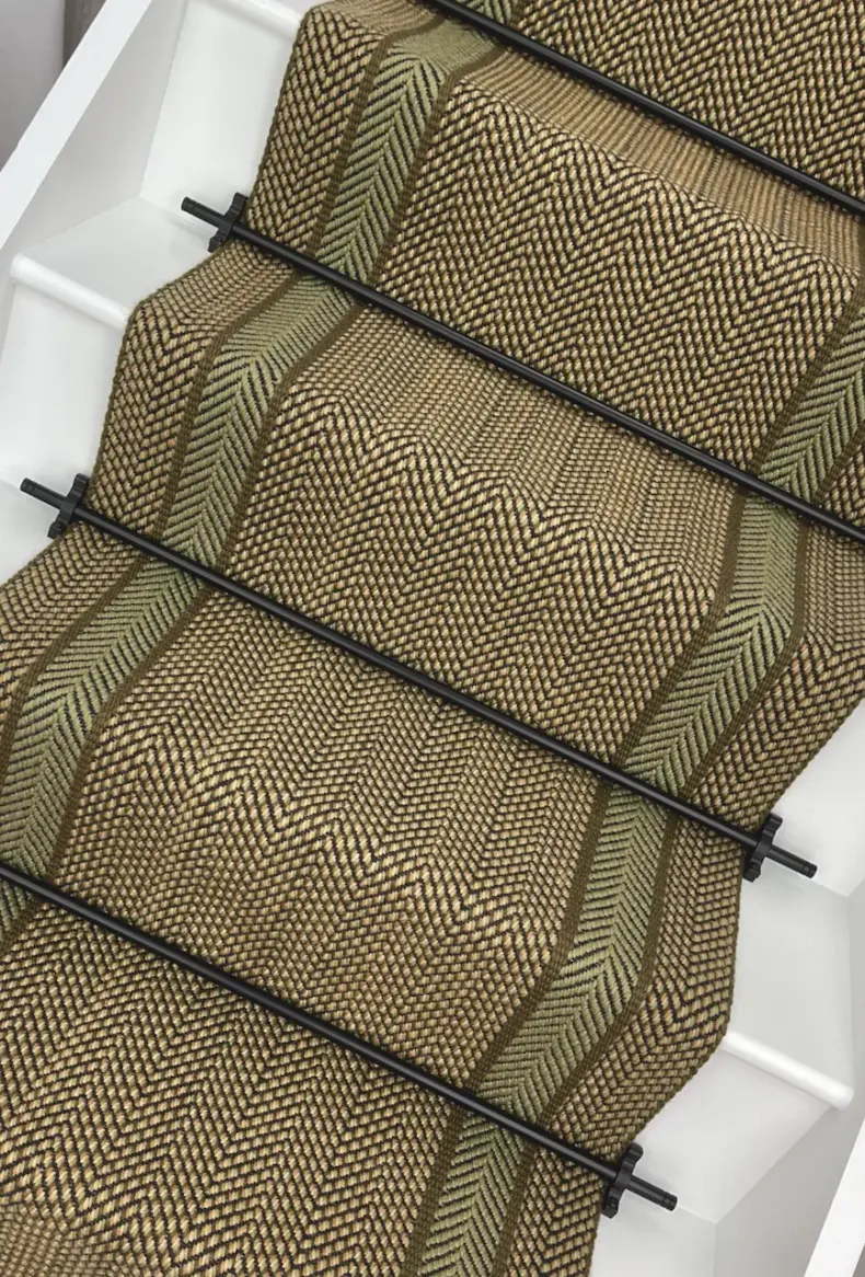 Hebburn - Olive stair runner by Off The Loom