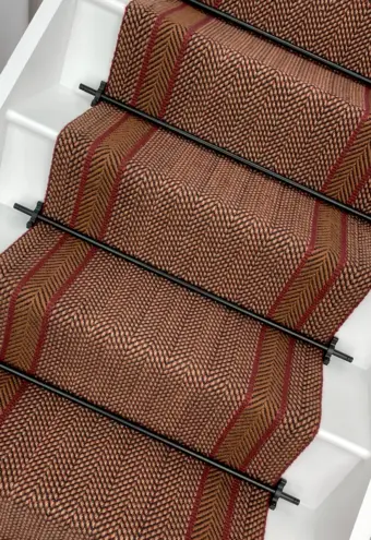 Hebburn - Merlot stair runner by Off The Loom